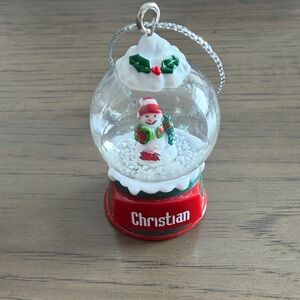 Personalized Christmas Christian Snow Globe Ornament